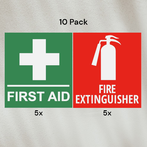 First Fire Sticker First Aid & Fire Extinguisher Sticker - 10 pack – Bright Beam Designs