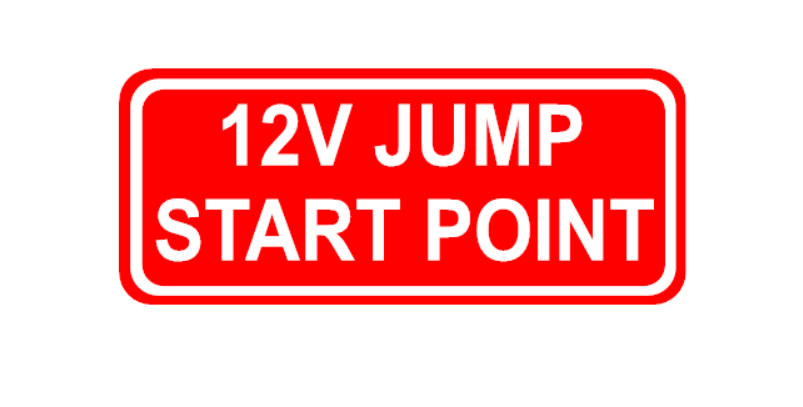 Starting Point Sticker 12V Jump Start Point Sticker – Bright Beam Designs